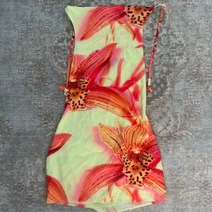 Jaded London Lucia Backless Mini Dress With Flower Detail - Size 4 (Small)